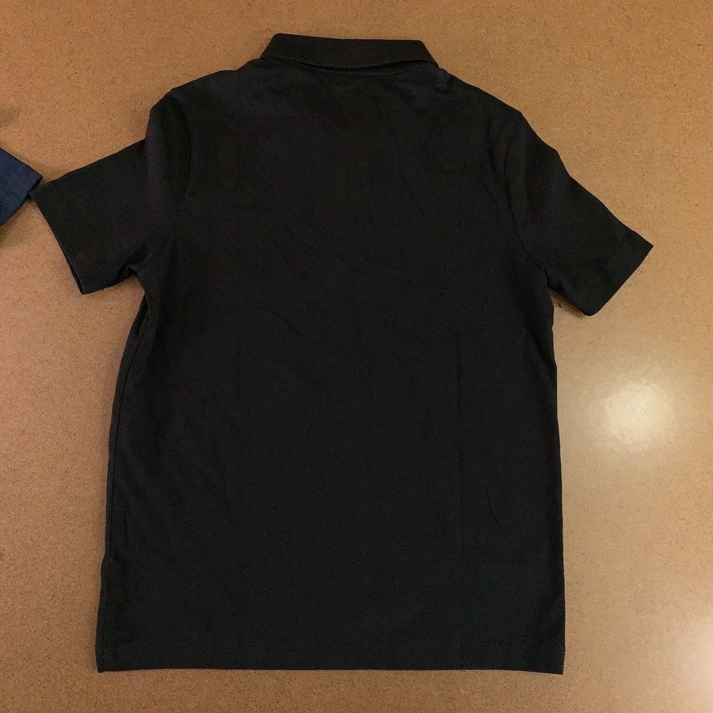 Old Navy Boys Medium (8) Black Blue School Uniform Jersey Polo Shirt 2 Pack NWT